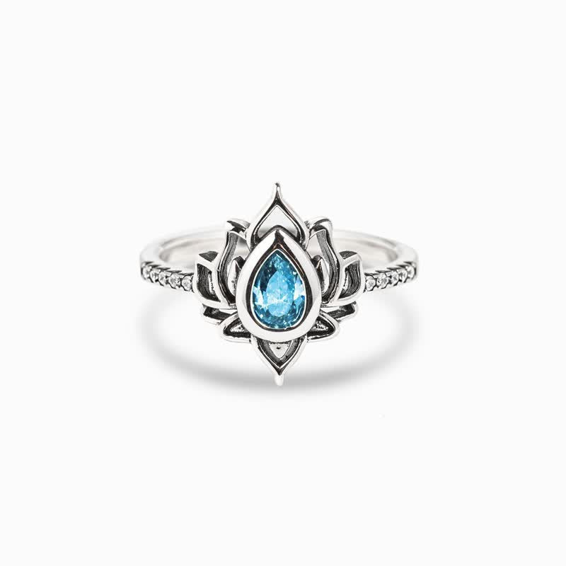 Chavri Sterling Silber Lotus Zirkon Segensschutzring