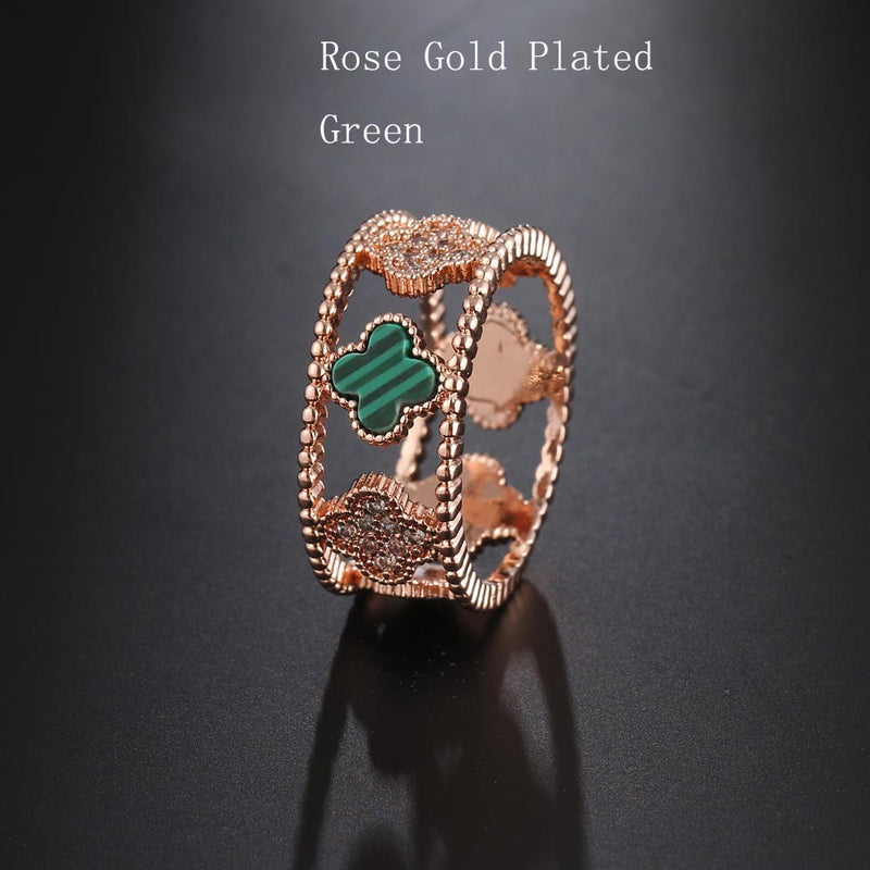 Kreativer Vier Blattklee Lucky Ring