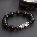 Chavri Black Onyx Nine-Eye Dzi Bead Wealth Protection Armband