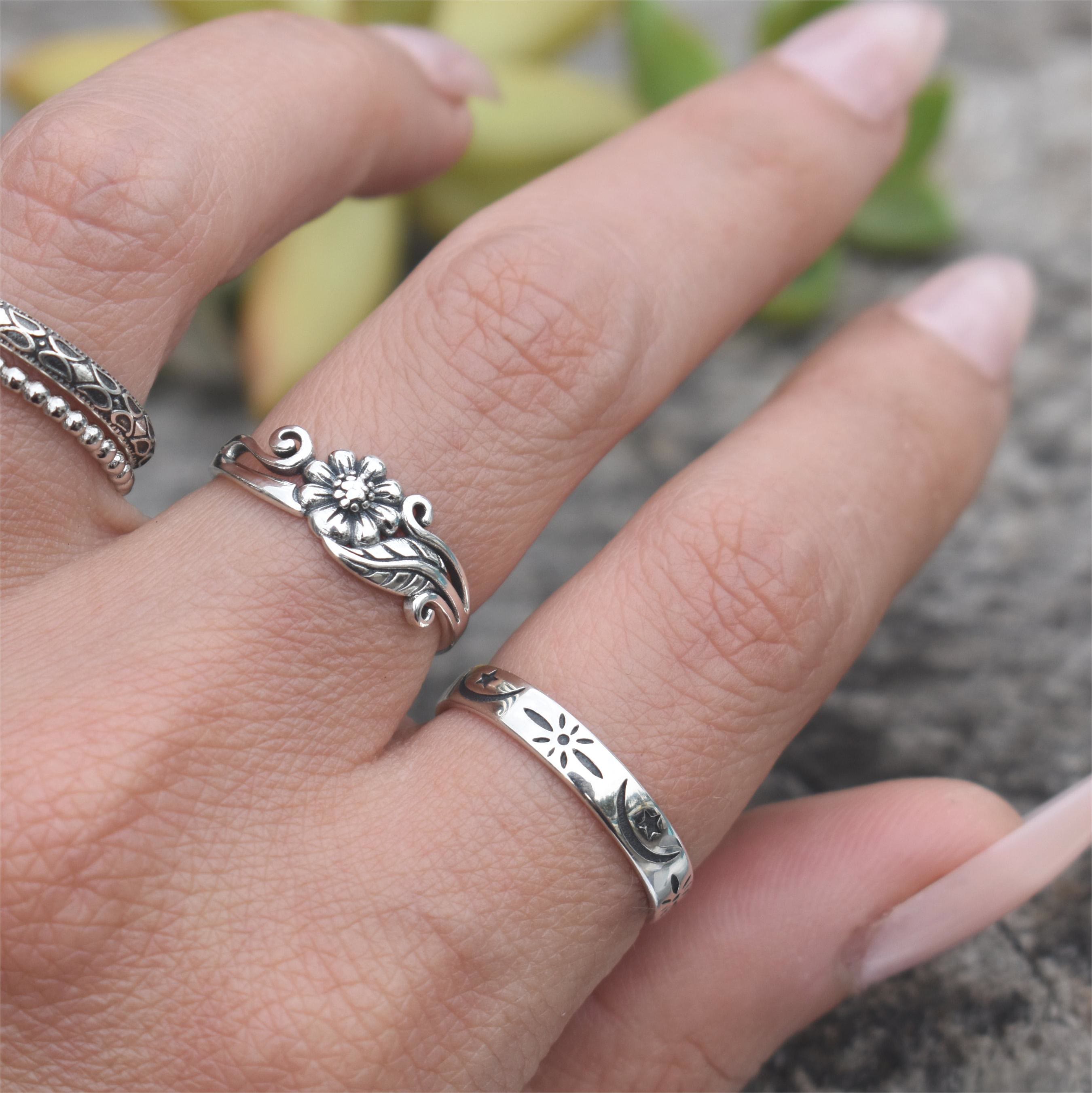 Blumenblumen -Gänseblümchen Silberring