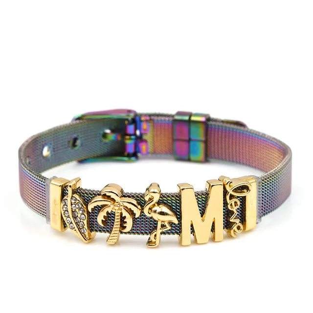 Zweifarbiges Edelstahl-Mesh-Armband