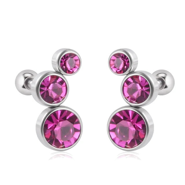 Hochwertige 361 Chirurgenstahl Kristall Ohr Tragus Knorpel Ohrringe 16G Drei Zirkon Lobe Helix Daith Piercing Körperschmuck