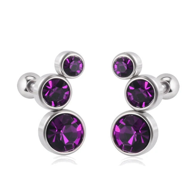 Hochwertige 361 Chirurgenstahl Kristall Ohr Tragus Knorpel Ohrringe 16G Drei Zirkon Lobe Helix Daith Piercing Körperschmuck