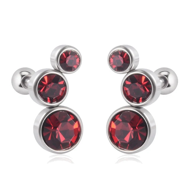 Hochwertige 361 Chirurgenstahl Kristall Ohr Tragus Knorpel Ohrringe 16G Drei Zirkon Lobe Helix Daith Piercing Körperschmuck