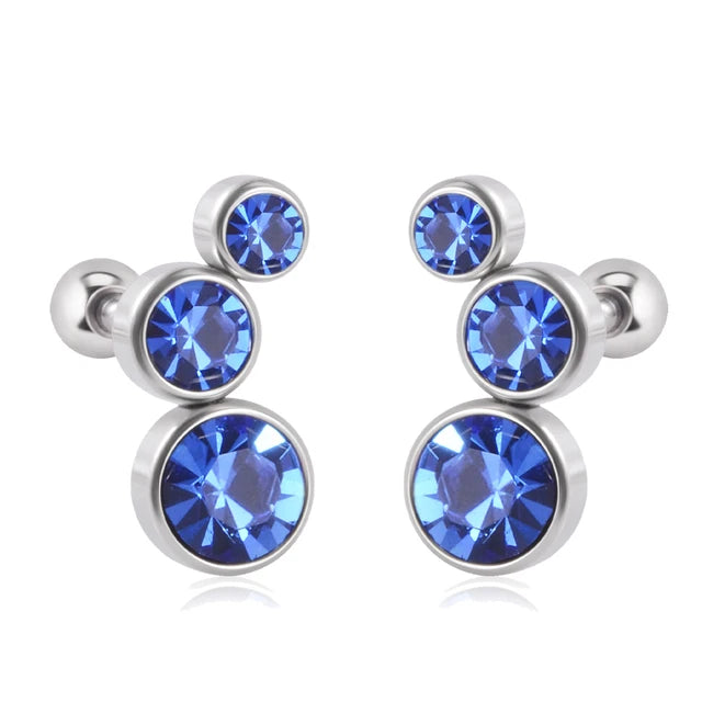 Hochwertige 361 Chirurgenstahl Kristall Ohr Tragus Knorpel Ohrringe 16G Drei Zirkon Lobe Helix Daith Piercing Körperschmuck