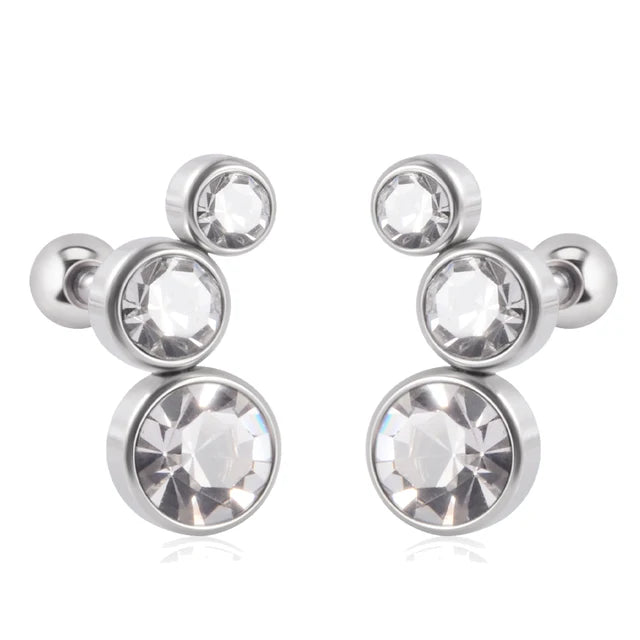 Hochwertige 361 Chirurgenstahl Kristall Ohr Tragus Knorpel Ohrringe 16G Drei Zirkon Lobe Helix Daith Piercing Körperschmuck