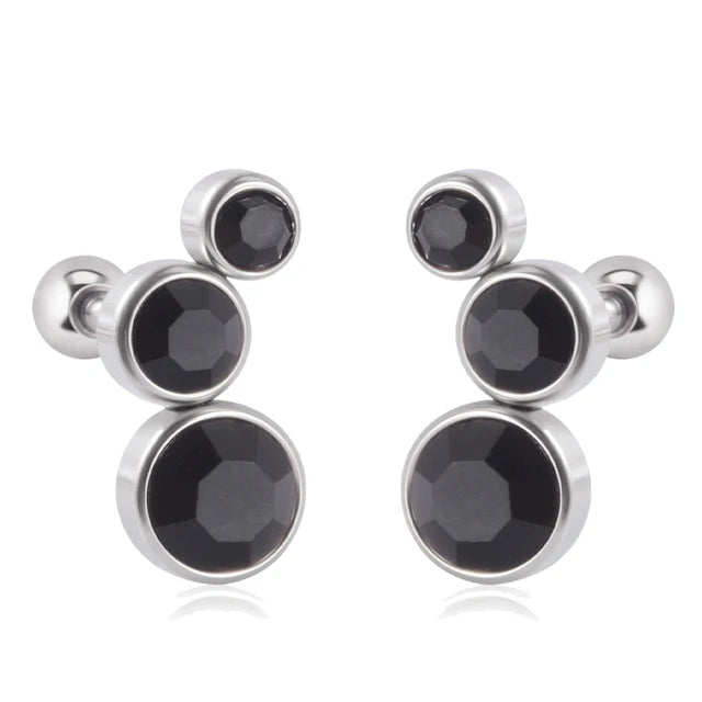 Hochwertige 361 Chirurgenstahl Kristall Ohr Tragus Knorpel Ohrringe 16G Drei Zirkon Lobe Helix Daith Piercing Körperschmuck