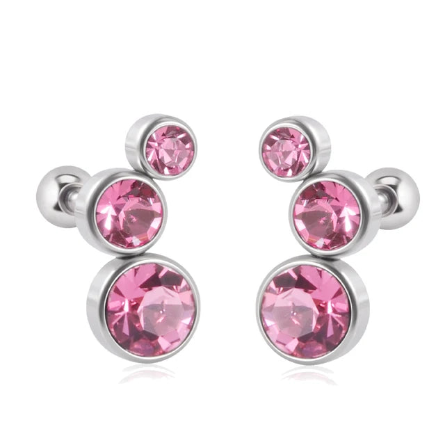 Hochwertige 361 Chirurgenstahl Kristall Ohr Tragus Knorpel Ohrringe 16G Drei Zirkon Lobe Helix Daith Piercing Körperschmuck