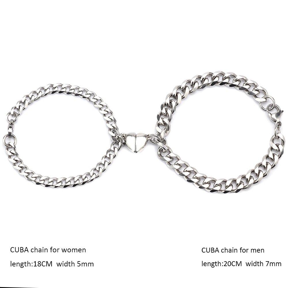 2Pcs Herzförmiges Magnetpaararmband