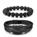 Armband aus natürlichen Lavaperlen