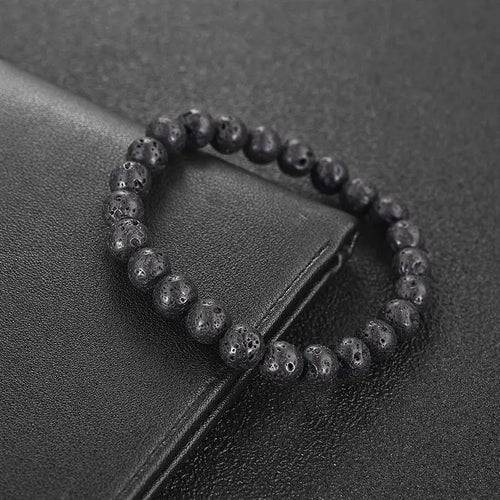 Armband aus natürlichen Lavaperlen