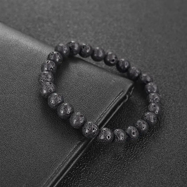 Armband aus natürlichen Lavaperlen