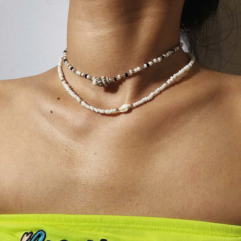Boho Muschel Choker Halskette für Frauen Sommer Kpop Y2K Schmuck Accessoires