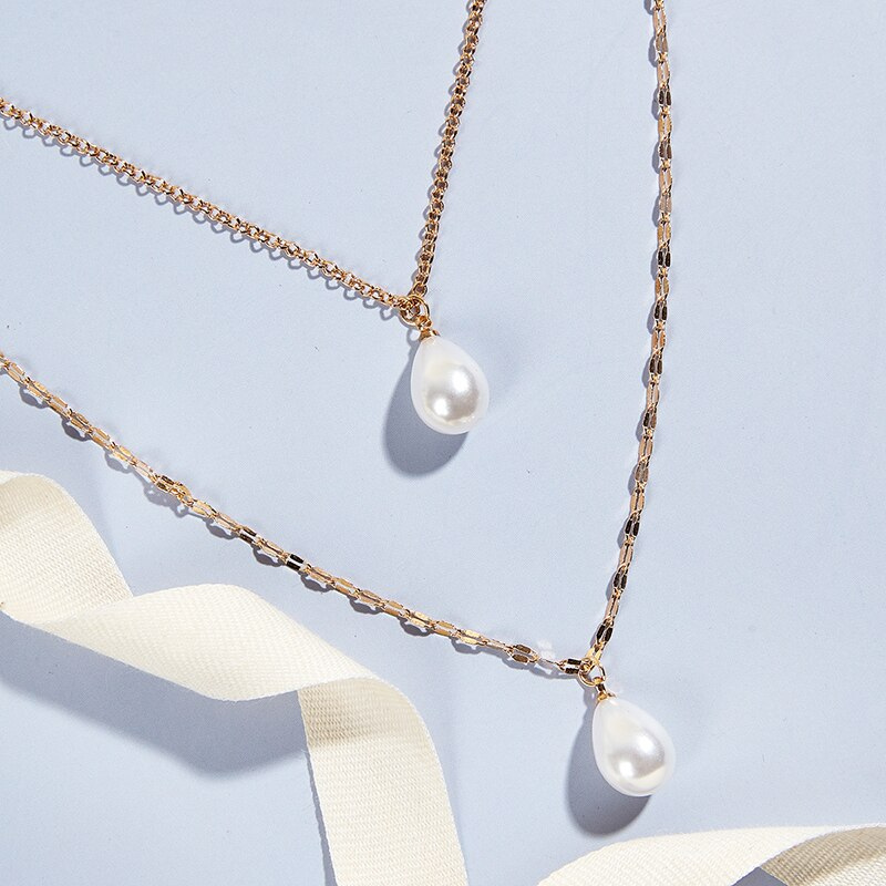 2 Schicht Romantische Herzcharme Halskette Sammlung