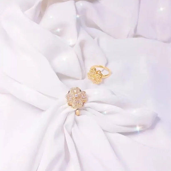 Vierblättriger Kleeblatt-Angst-Spinner Ring