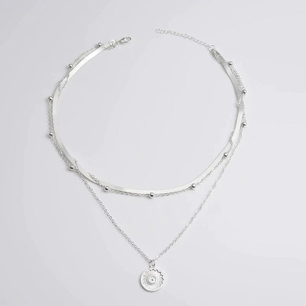 Silberne Dreifach-Halskette