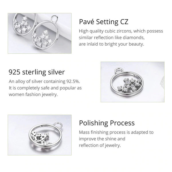 925 Sterling Silber Sprudeln Kubische Zirkonia  Runde Ohrringe