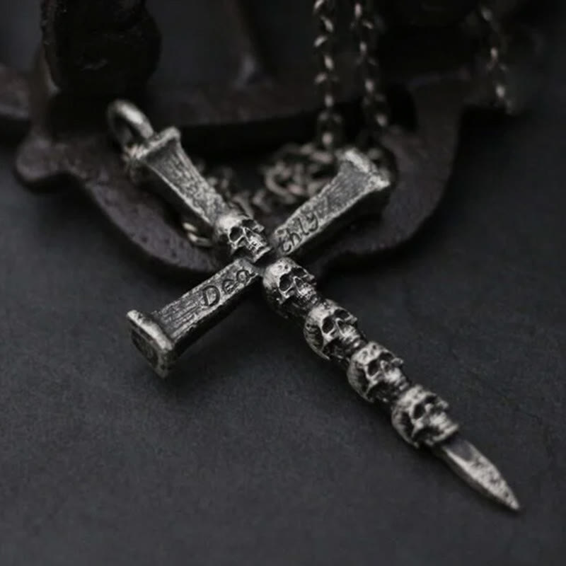 Tödliche Fünf -Schädel Überqueren Halskette