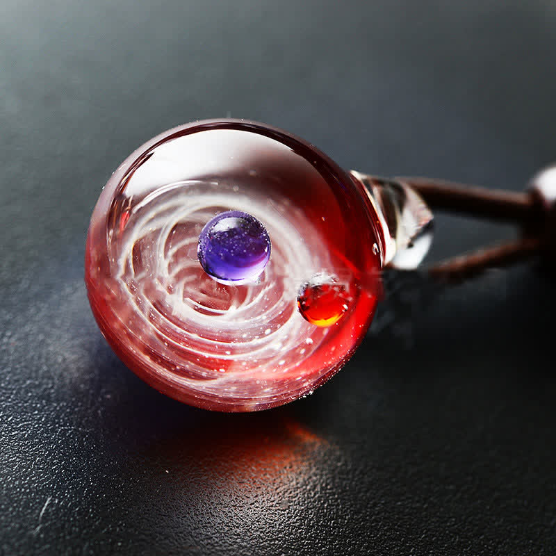Kosmische Nebel -Element -Glas Halskette