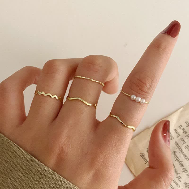 10Pcs Frauen Bohemian Geometrischer Ring -Set