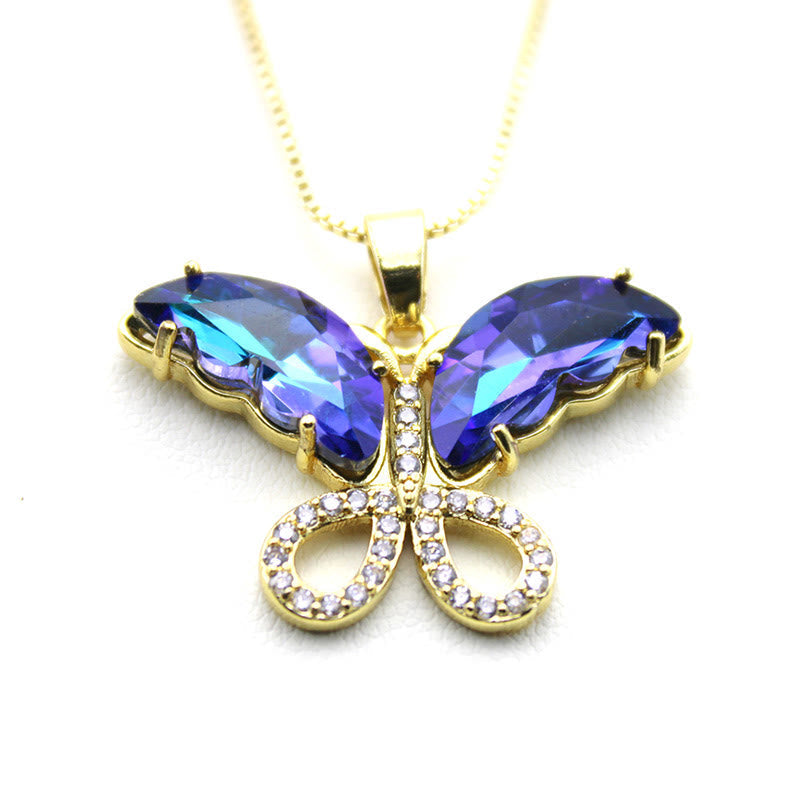 Kristallglas Schmetterling Halskette