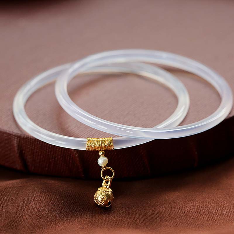 Chavri Erfolgsarmband aus natürlicher cyan-weißer Jade