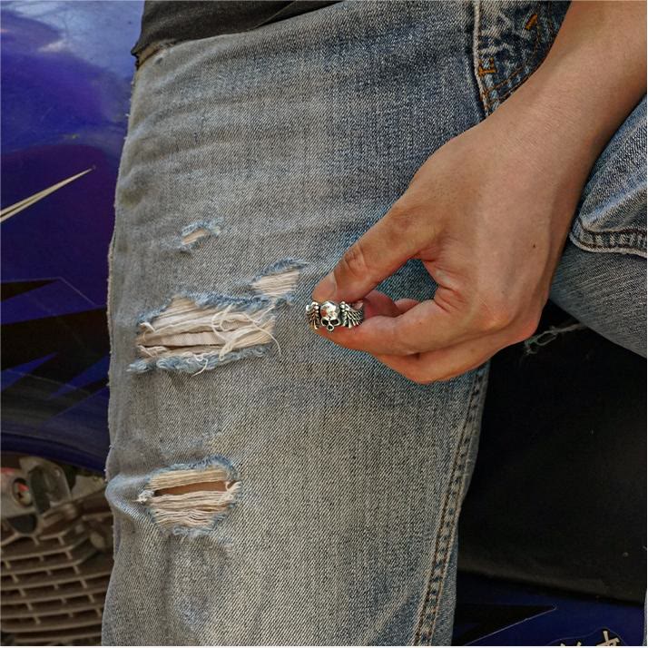 925 Sterling Silberschädel Ring Ring