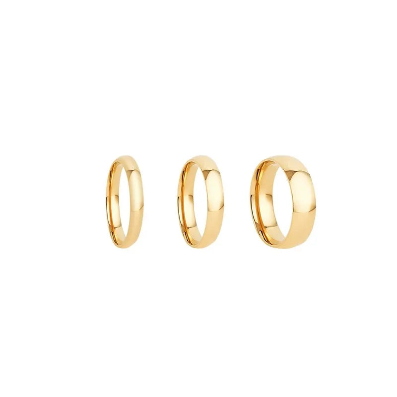 Edelstahl Ringe in Silberfarbe mit 18 Karat Goldbeschichtung für Damen - Minimalistische Goldringe für Frauen