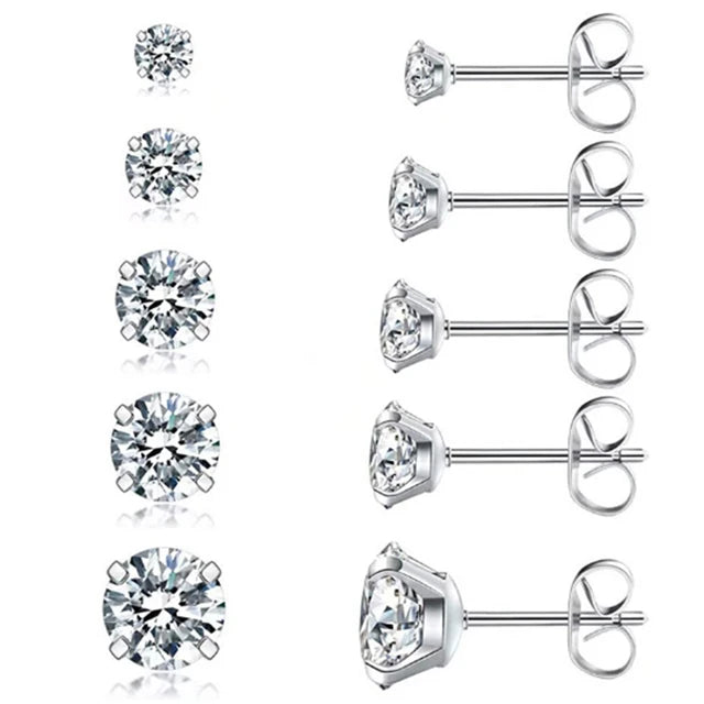 Hypoallergene Titan Ohrringe | Titanstahl Ohrstecker - 3/4/5/6/7/8mm Stahl