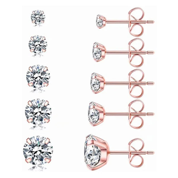 Hypoallergene Titan Ohrringe | Titanstahl Ohrstecker - 3/4/5/6/7/8mm Stahl