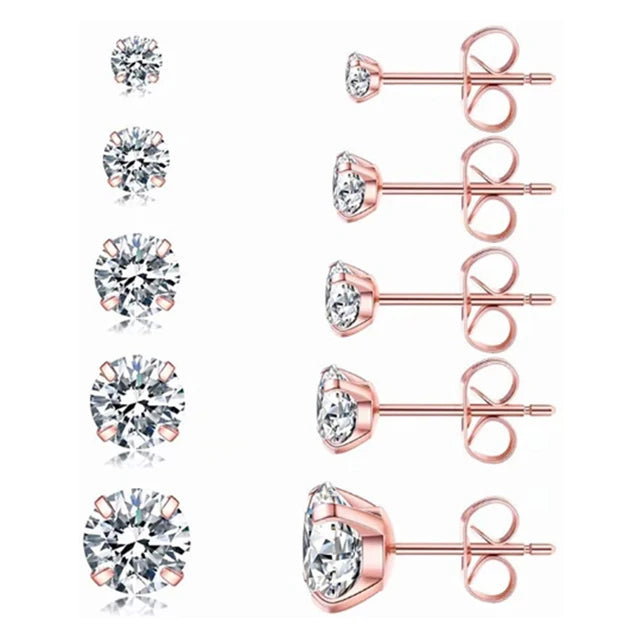 Hypoallergene Titan Ohrringe | Titanstahl Ohrstecker - 3/4/5/6/7/8mm Stahl