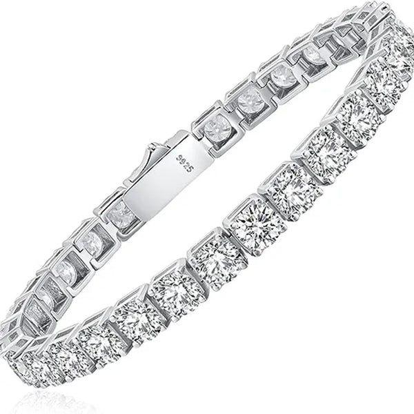 Echte Moissanite Tennisarmband Weihnachtsgeschenk Platinbeschichtetes 925 Sterling Silber Verlobungs- und Hochzeitsschmuck