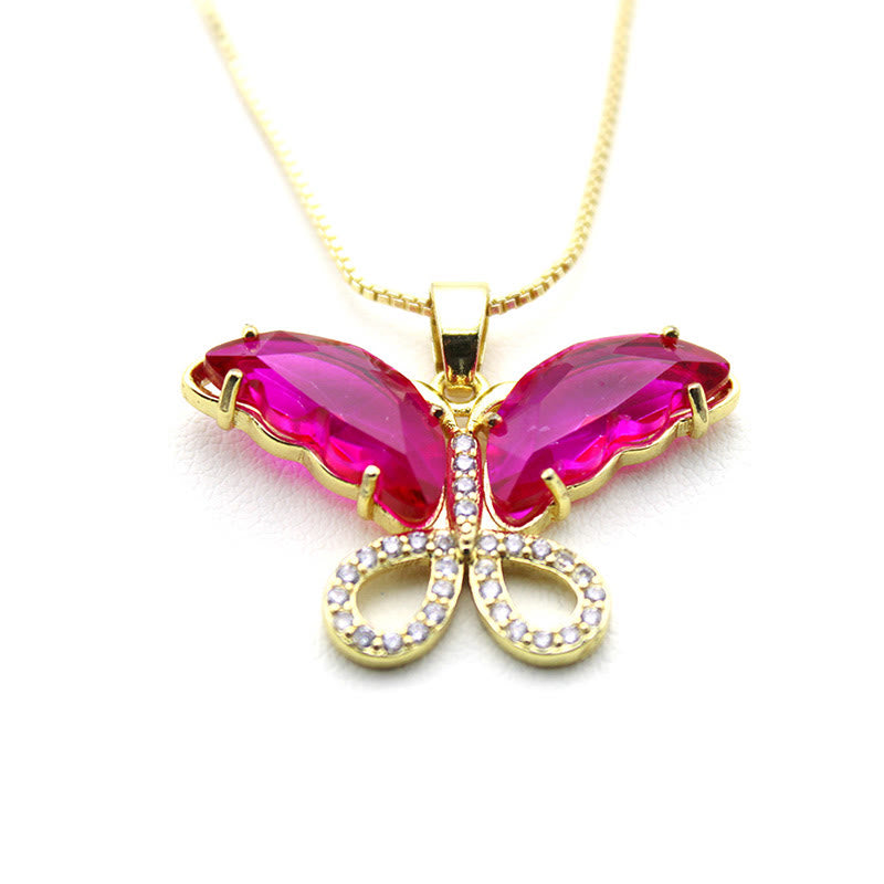 Kristallglas Schmetterling Halskette