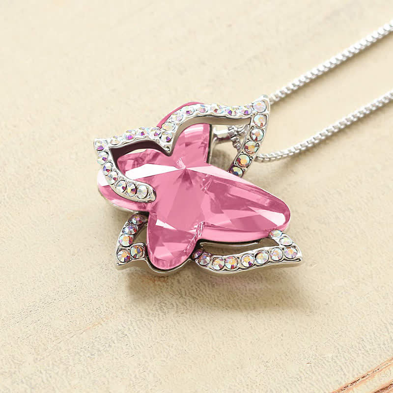 Verteilen Sie Ihren Flügelbutterfly -Geburtssteinkristall Halskette