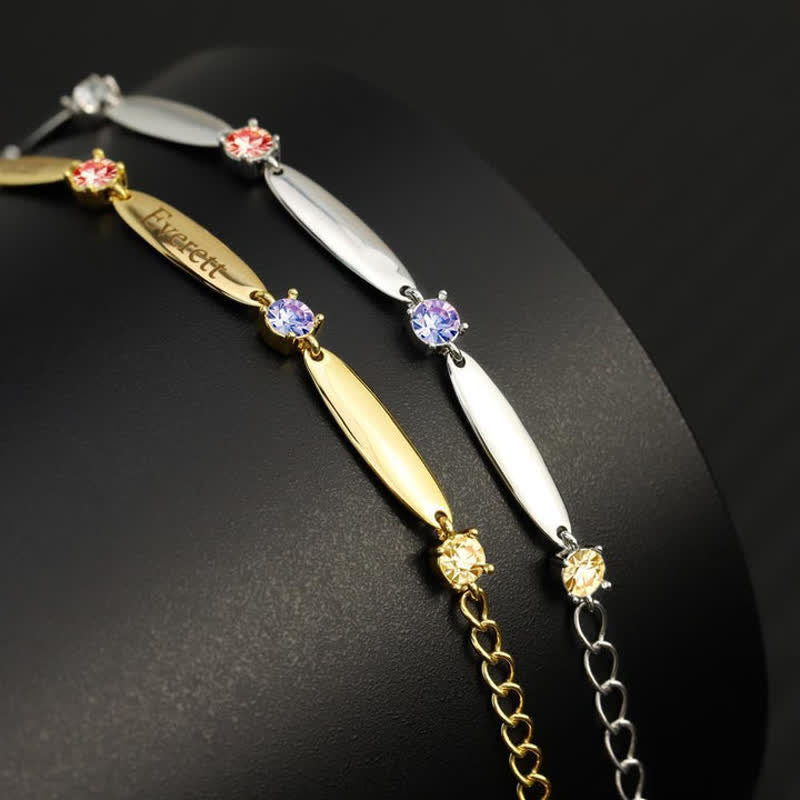 Familiennamen Und Geburtssteine Armband