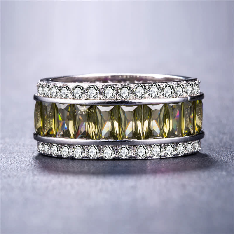 Chromatischer Farbe Quadratischer Zirkonring