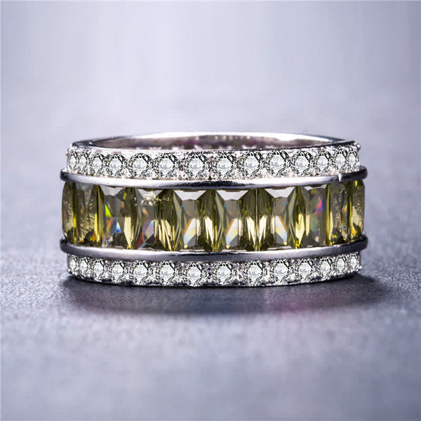 Chromatischer Farbe Quadratischer Zirkonring