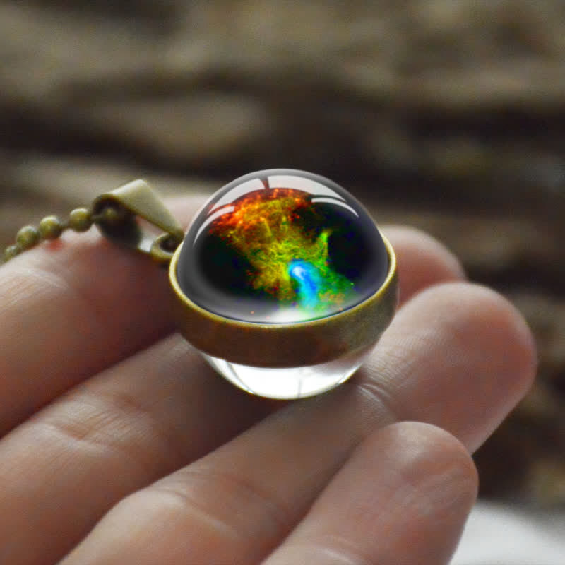 Kreativer Glaball -Mondstern Halskette