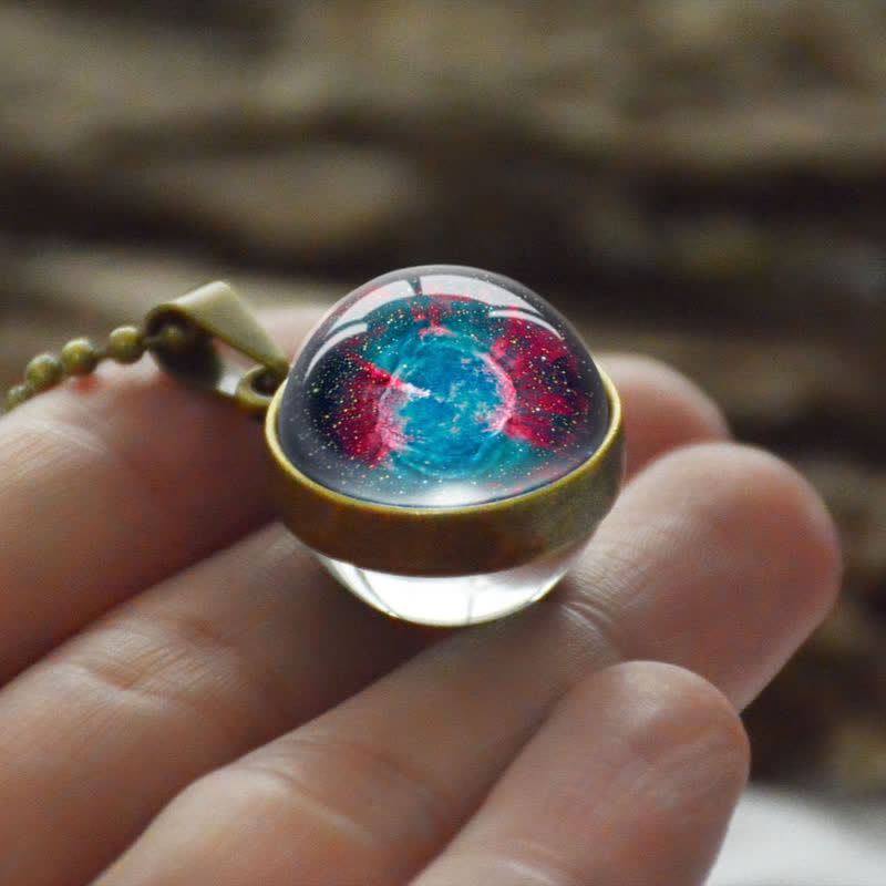 Kreativer Glaball -Mondstern Halskette