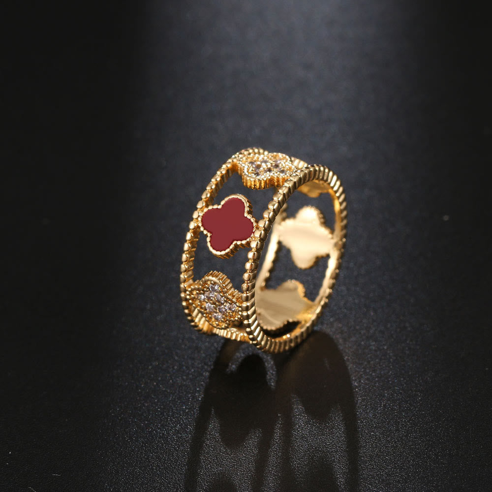 Kreativer Vier Blattklee Lucky Ring