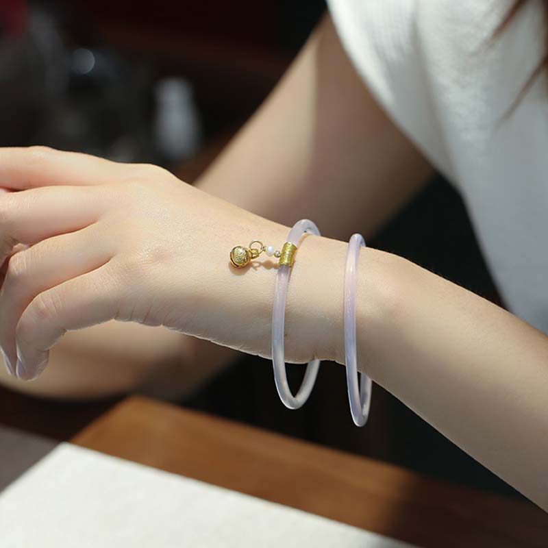 Chavri Erfolgsarmband aus natürlicher cyan-weißer Jade