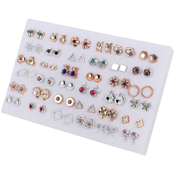 Elegantes Set mit Strass-Steckerohrringen für Mädchen und Frauen