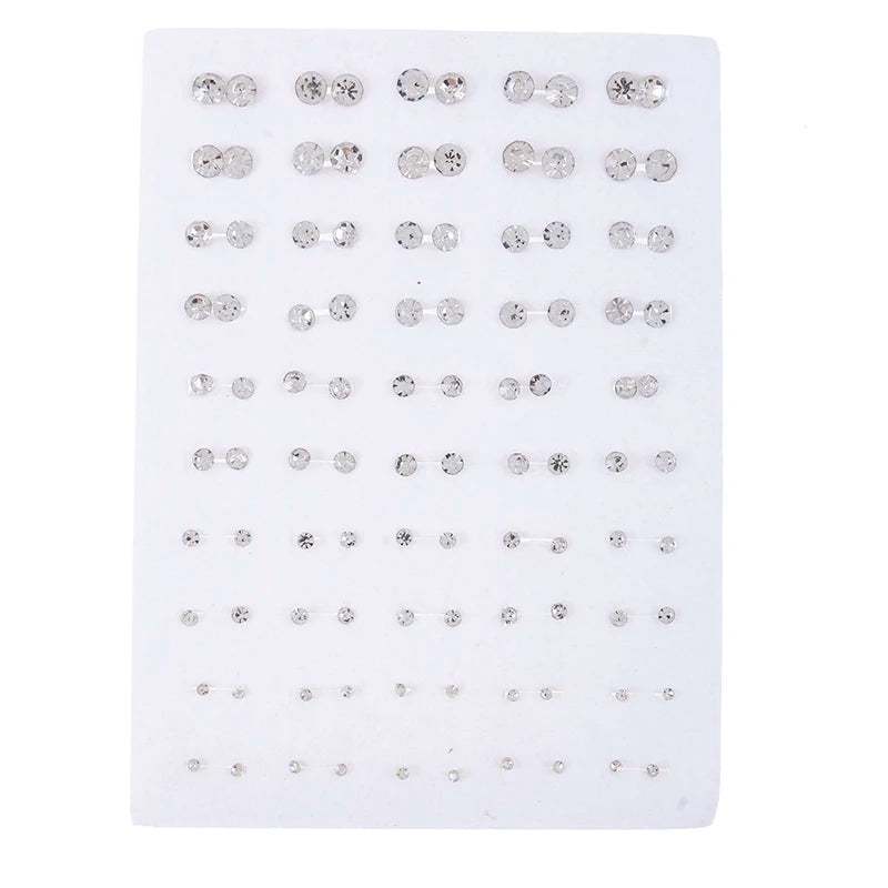 Kristall Ohrstecker Set für Damen - 36 Paare in Silberfarbe - Schmuckset für Mädchen - Partygeschenke