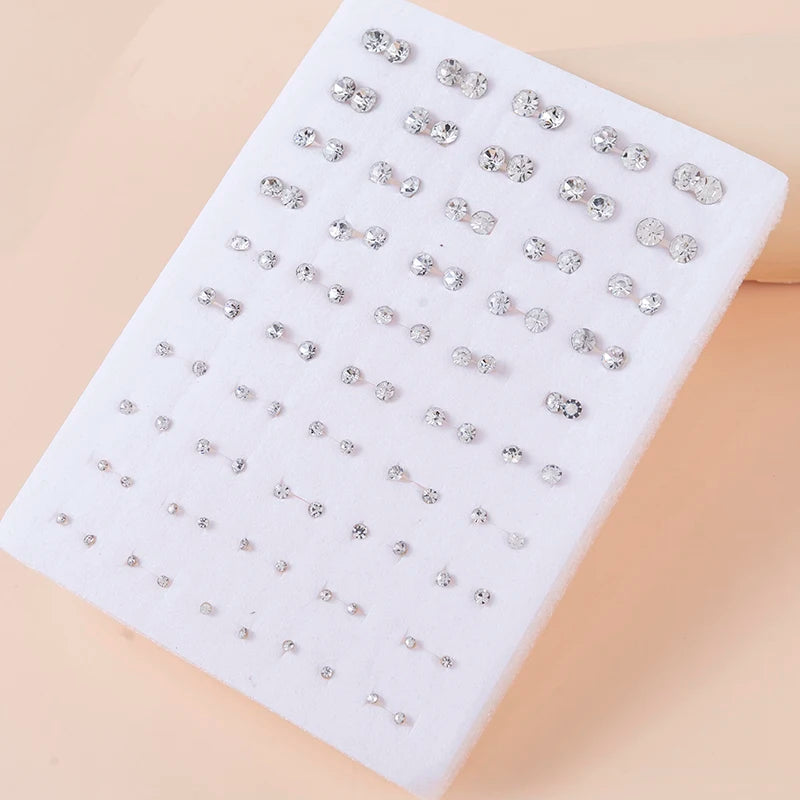 Kristall Ohrstecker Set für Damen - 36 Paare in Silberfarbe - Schmuckset für Mädchen - Partygeschenke