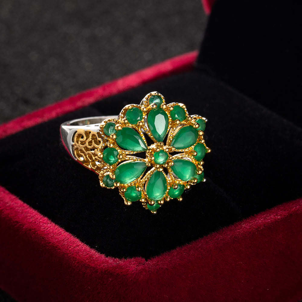 Blühen Blumen Emerald Ring