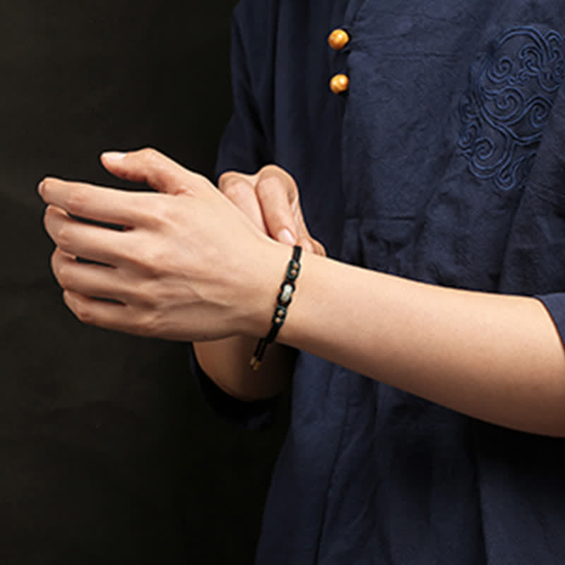 Chavri Rundes Peace-Schnalle-Jade-Überfluss-Reichtum-Schnur-Armband