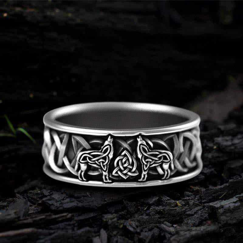 Fenris Wolf Edelstahl Viking Ring
