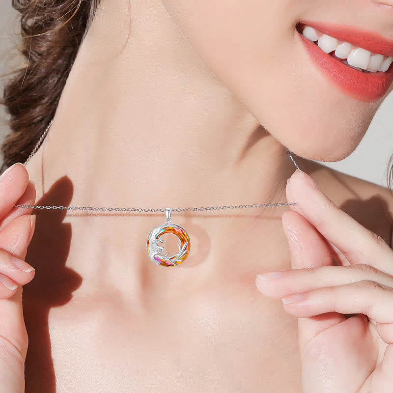 Phoenix Firebird Kristall Glück Schutz Halskette Anhänger Ohrringe