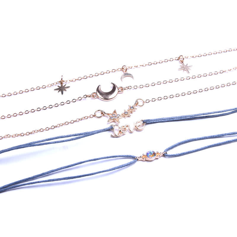 6Pcs Frauen Boho Star Moon Armband Set