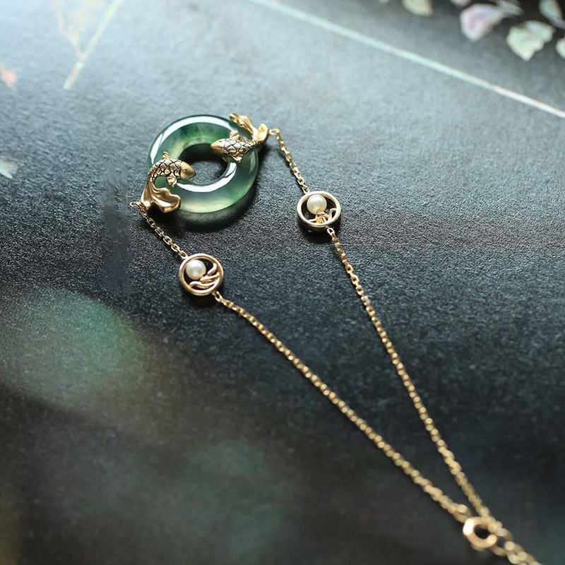 Chavri Cyan Jade Koi Fisch Heilharmonie Armband